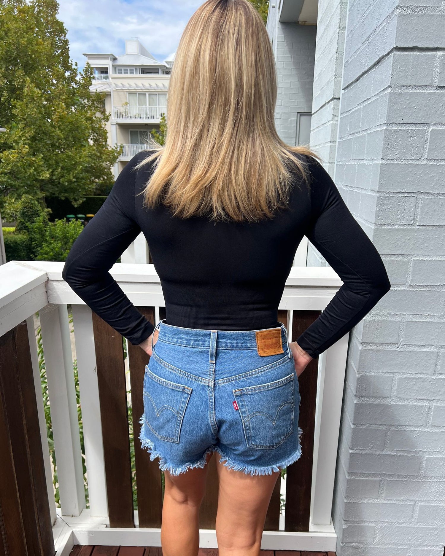 Core Trainer Long Sleeve Round Neck Sculpting Bodysuit - Black