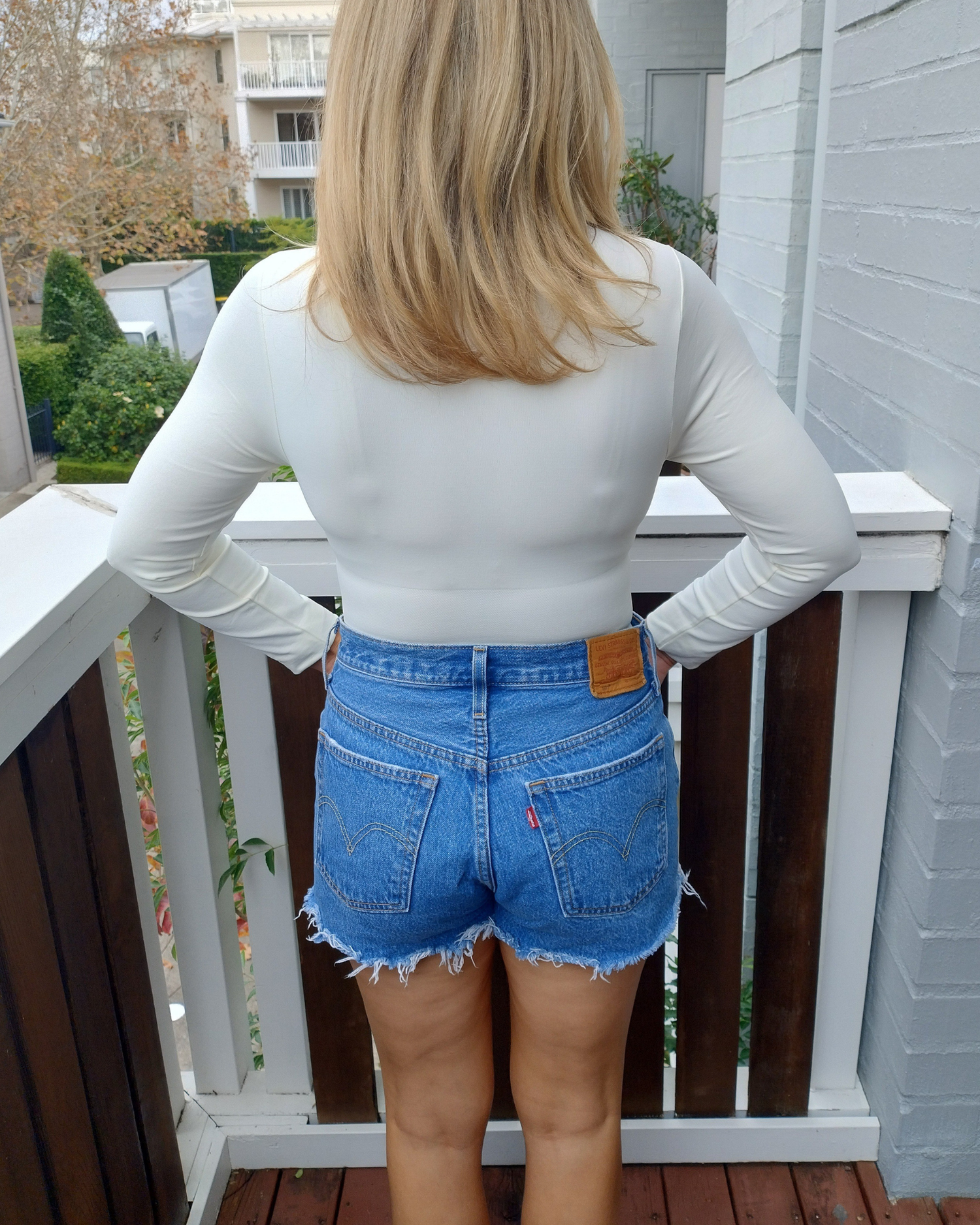 Core Trainer Luxe Sculpt Long Sleeve Shapewear Bodysuit White