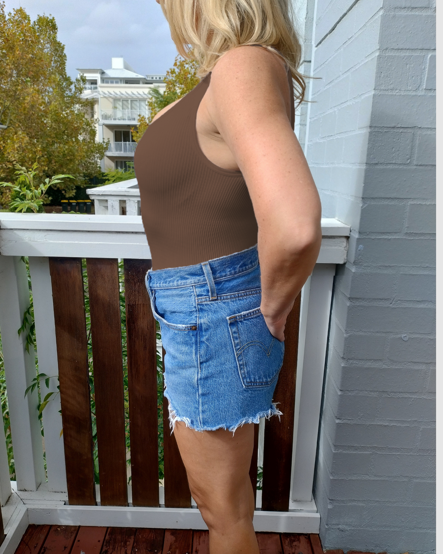 Core Trainer Emma Shapewear Ribbed Tank Top Brown