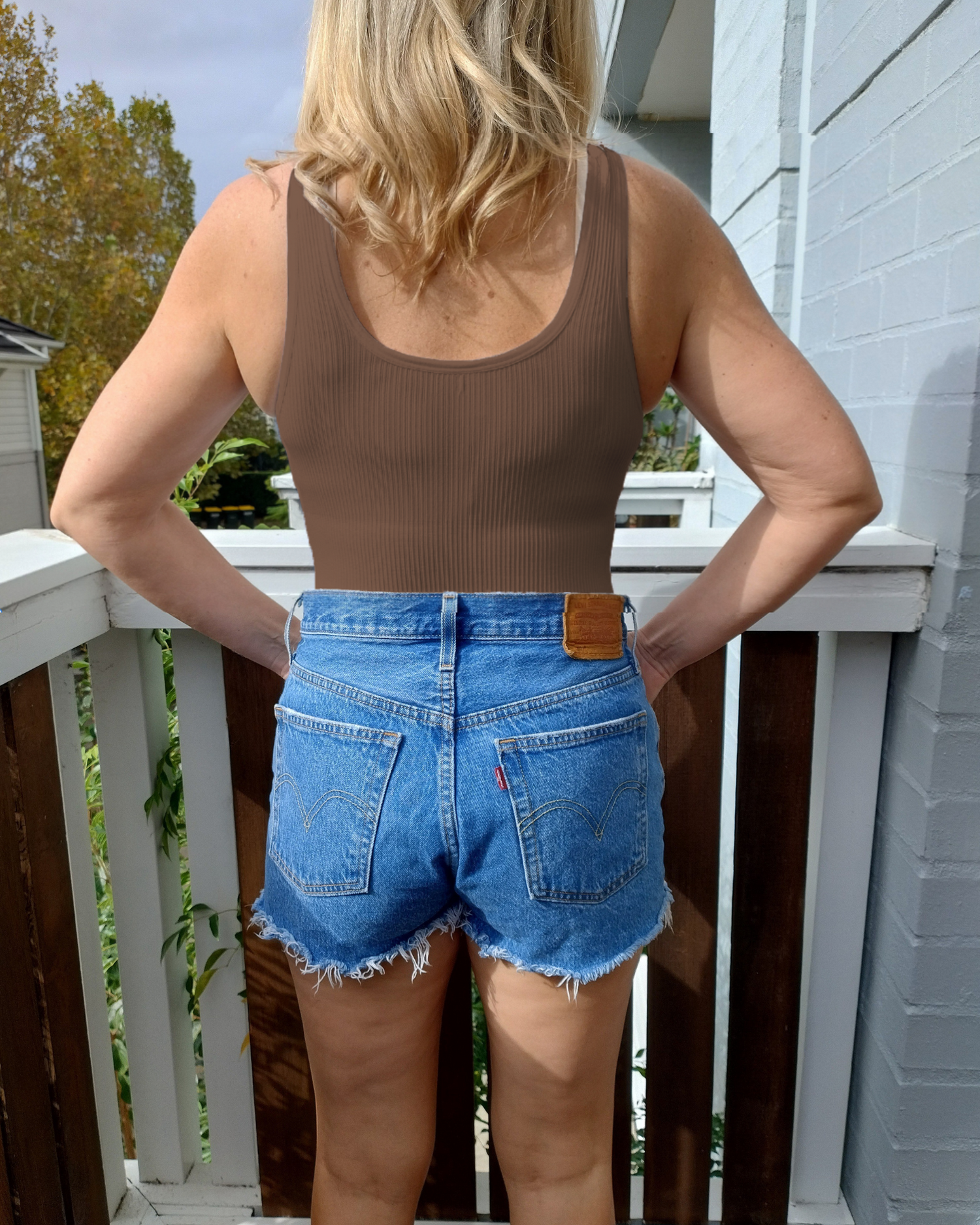 Core Trainer Emma Shapewear Ribbed Tank Top Brown