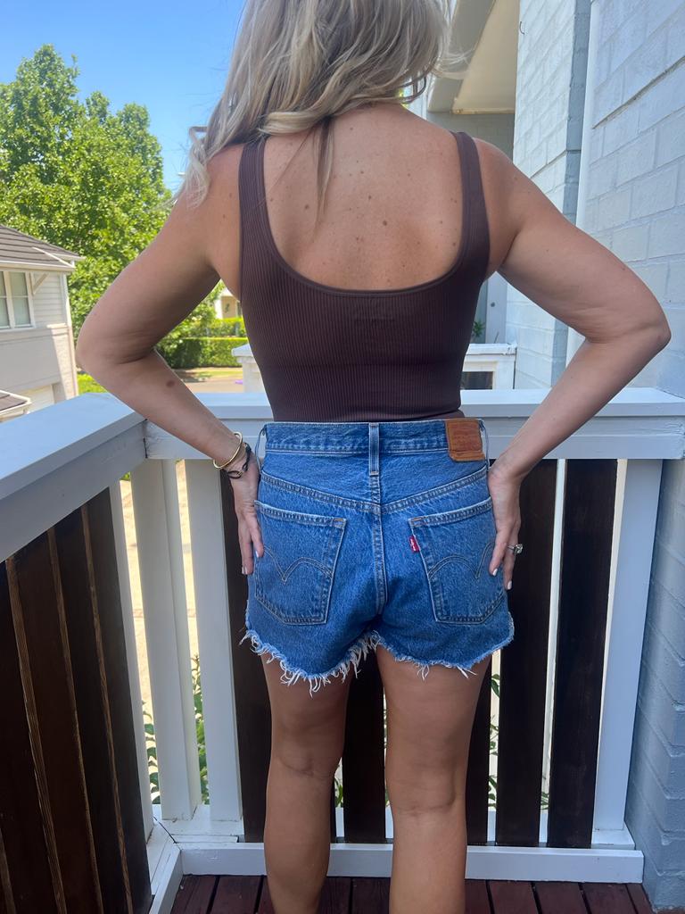 Core Trainer Everyday Ribbed Bodysuit Brown