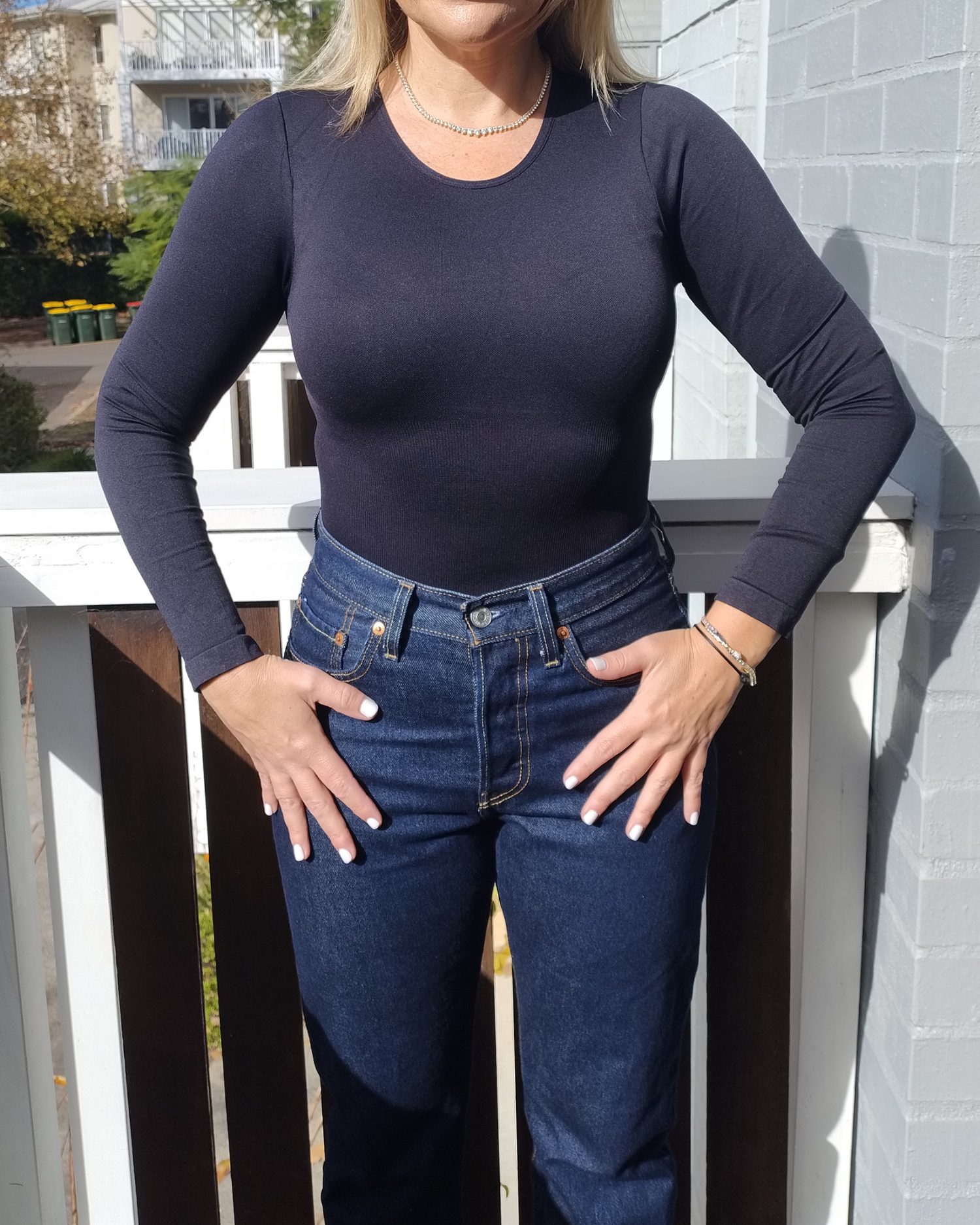 Core Trainer High Neck Long Sleeve Sculpting Bodysuit Black