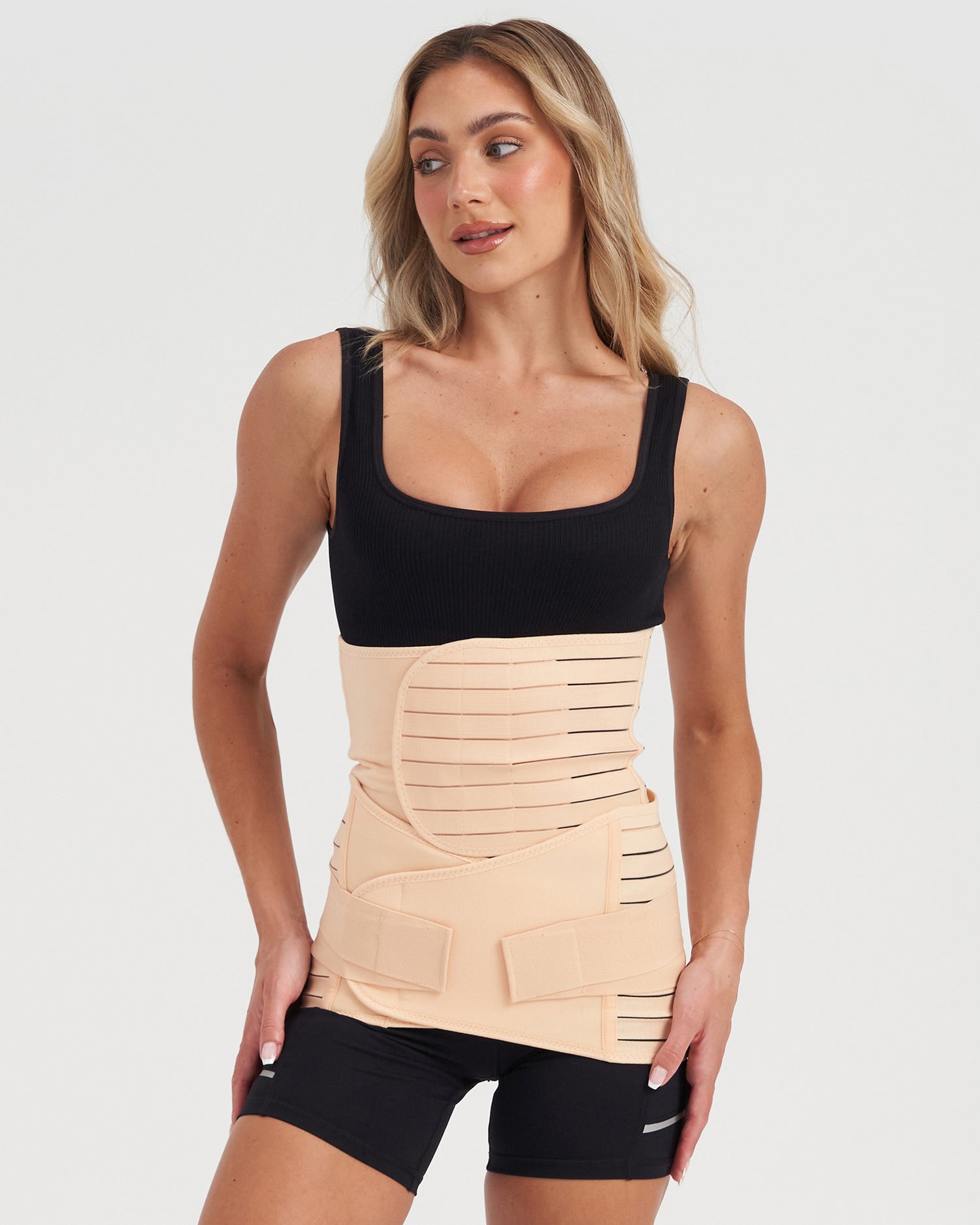 PRE-ORDER: Core Trainer Post Pregnancy Waist and Hip Band 2 Pack Nude