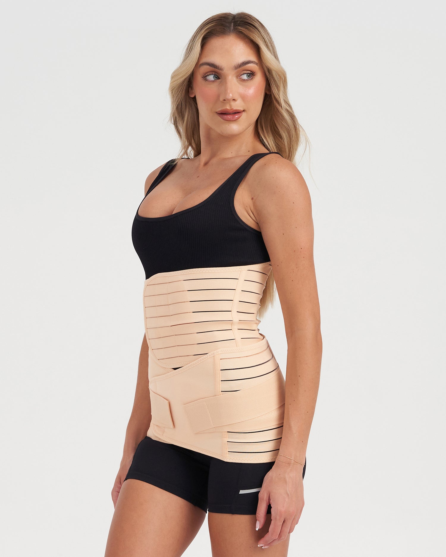 Core Trainer Post Pregnancy Waist and Hip Band 2 Pack Nude