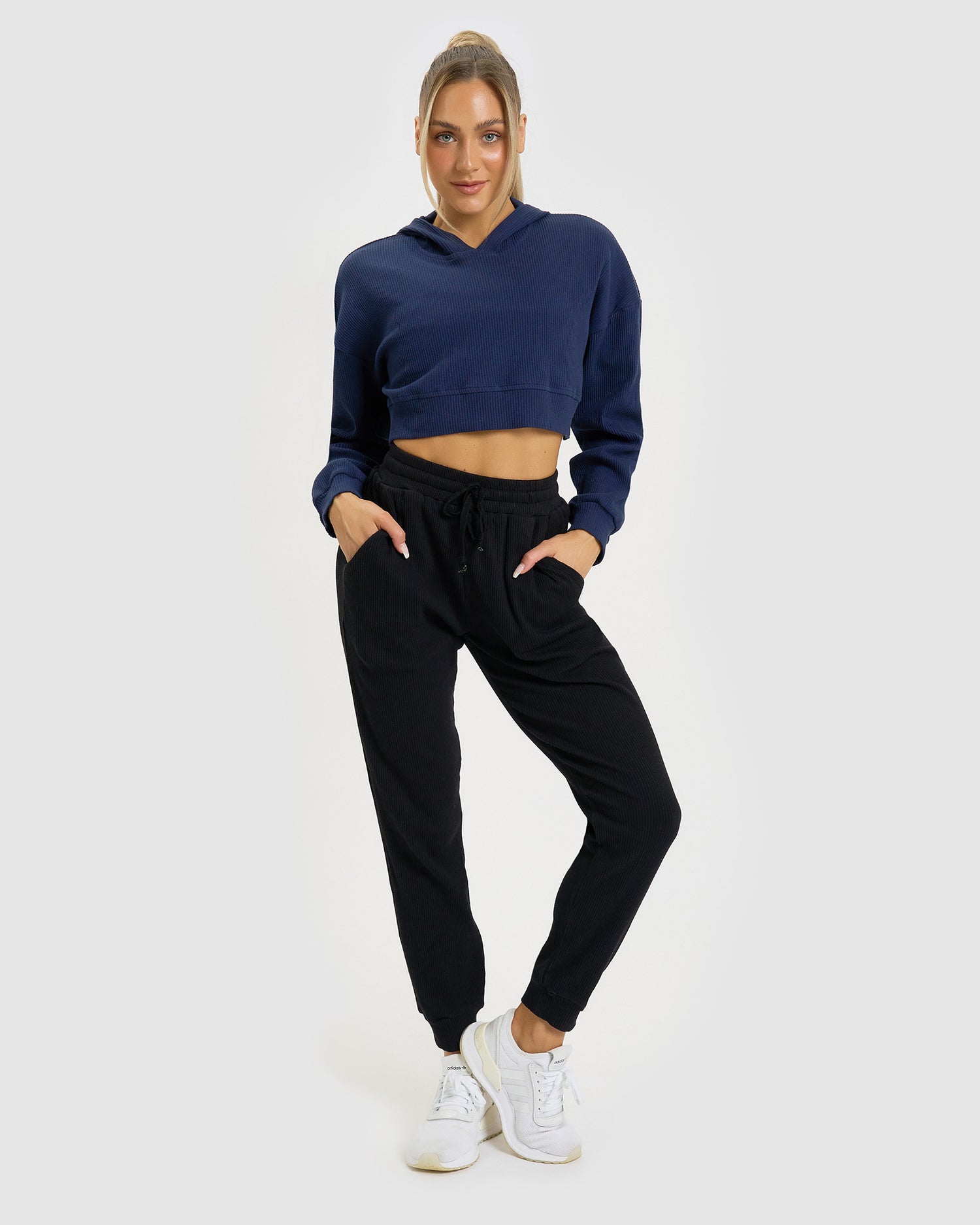 Core Trainer Evie Cropped Hoodie Navy