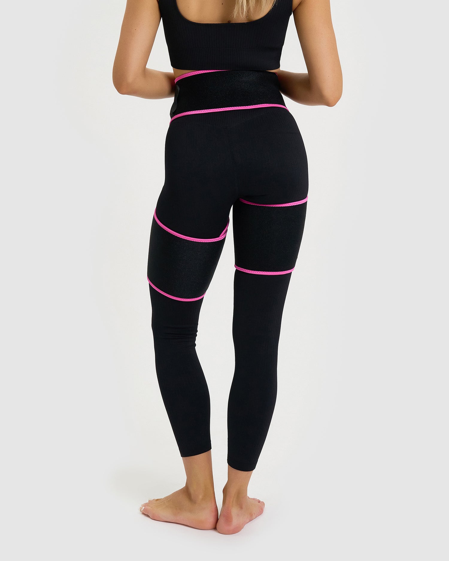 Core Trainer Waist & Thigh Sweat Band Black